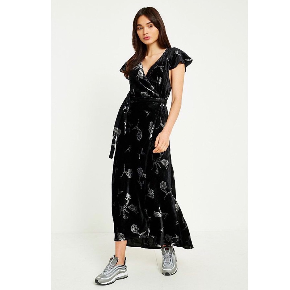 UO Velvet wrap dress